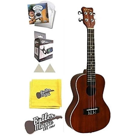 Kohala by Lanikai AK-CAE A/E Concert Size Mahogany Ukulele w/Strings and More