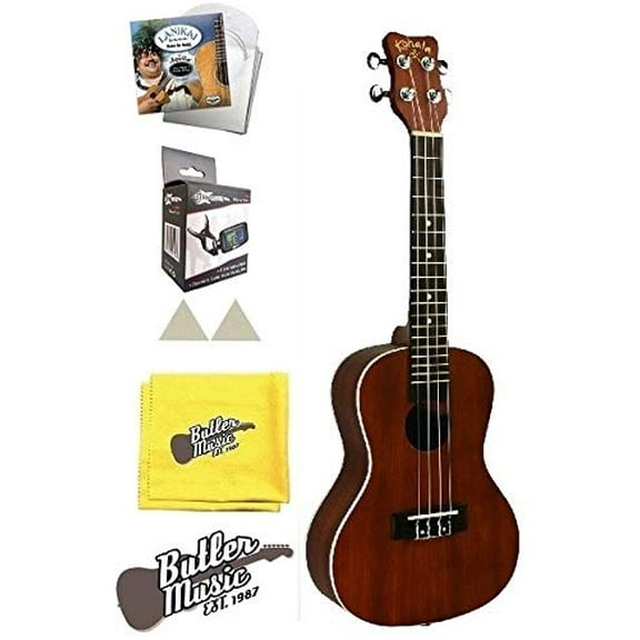 Kohala by Lanikai AK-CAE A/E Concert Size Mahogany Ukulele w/Strings and More