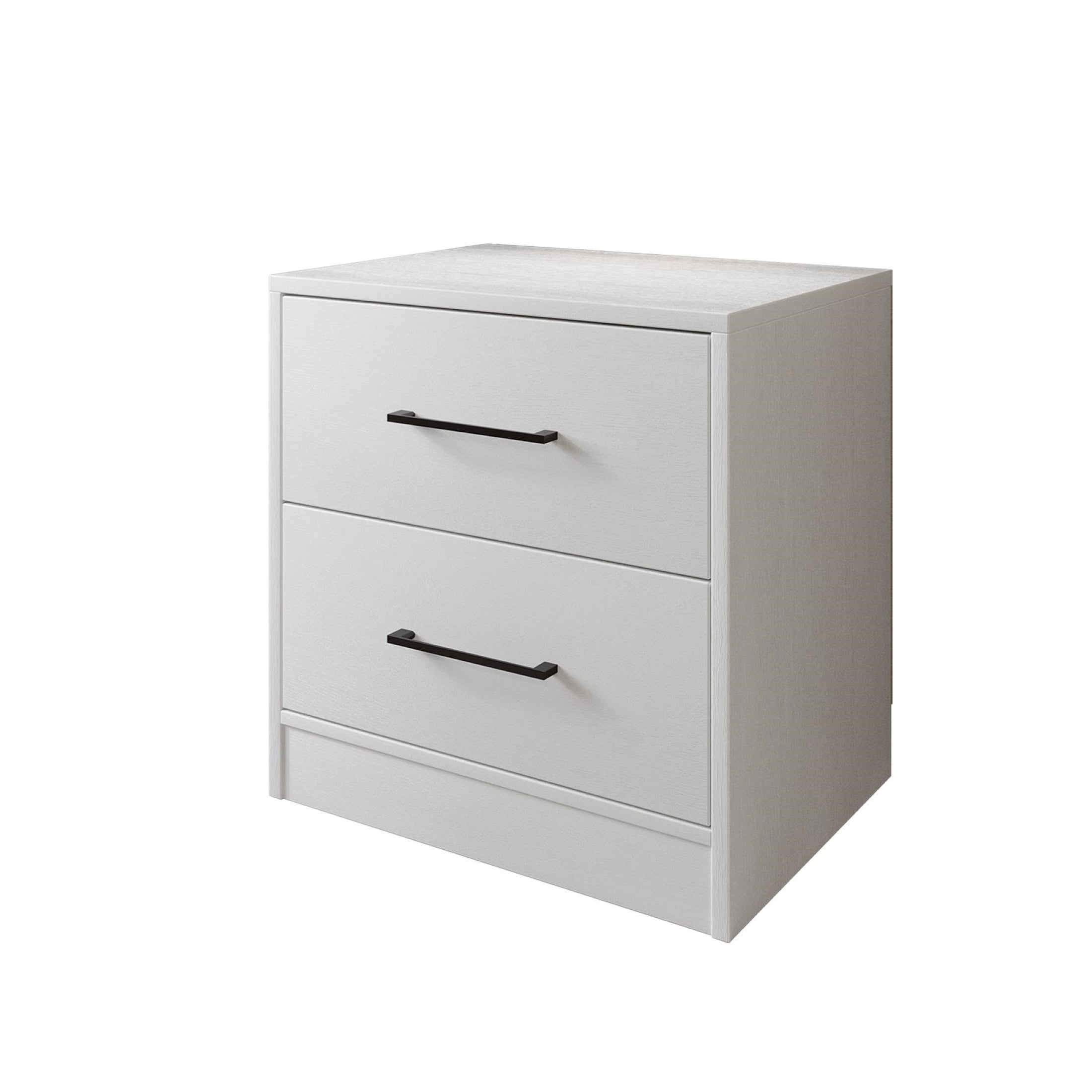 Castle Place Minimalist 2 Drawer Wooden Nightstand, White