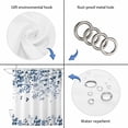 thumbnail image 4 of Blue Leaves Shower Curtain, Waterproof Shower Curtains for Bathroom, Summer Botanical Washable Fabric Bathtub Curtain Set Bath Decor with 12 Hooks Long 72"x84", 4 of 8