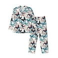 thumbnail image 1 of Fotbe Butterfly Pijama de Hombre con Estampado de Manga Larga, Conjunto de 2 Piezas, Ropa de Dormir Suave y Cómoda con Bolsillos-Small, 1 of 7