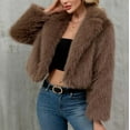 thumbnail image 5 of Women's Faux Fur Coat Winter Warm Long Sleeve Jacket with Turn Down Collar Casual Outerwear for Daily Use, 5 of 9