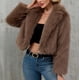 thumbnail image 5 of Chaqueta de abrigo cálida para mujer, de invierno, lisa, con cuello vuelto, 5 of 9