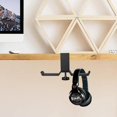 thumbnail image 3 of Colgador doble para auriculares debajo del escritorio, soporte metálico para auriculares, soporte para auriculares para juegos, abrazadera Universal en gancho para colgar en el escritorio, 3 of 5