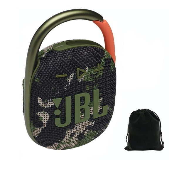 JBL Clip 4 Portable Bluetooth Speaker - IP67 Waterproof, Dustproof, 10 Hours Playtime, Integrated Carabiner, Ultra-Portable Design, Bold Style, Rich Pro Sound, Includes Pouch (Camo)