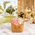 thumbnail image 7 of Handwoven Wicker Flower Girl Basket With Bow Wedding Petal Basket Small Storage Basket For Ceremony Party Home Decor, 7 of 7