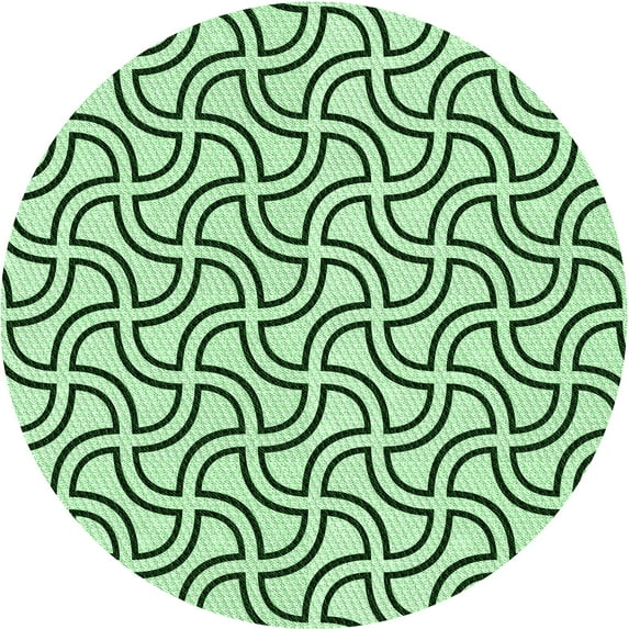 Ahgly Company Indoor Square Patterned Mint Green Area Rugs, 3' Square
