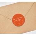 thumbnail image 3 of Darling Souvenir Round 45 Pcs Dandelion Wishes Save The Date Stickers Personalized Bride Groom Names And Date Envelope Seals - Orange, 3 of 4