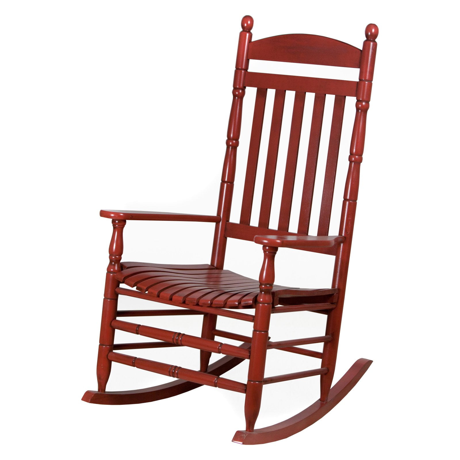 Hinkle Riverside Round Post Slat Back Wood Patio Rocking Chair