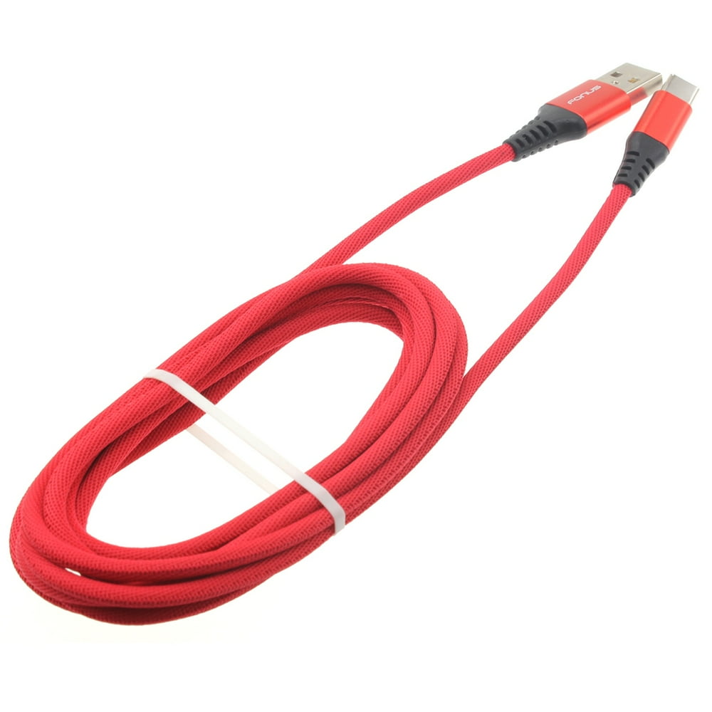 TypeC Red 10ft USBC Cable for Samsung Galaxy A12 A32 A42 A52 A72 5G
