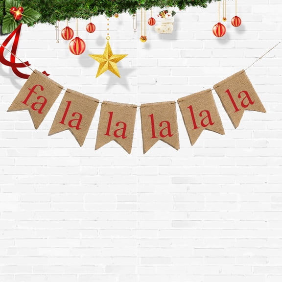 MLINS Christmas Garland Party Cloth Decorative Flag Xmas Pull