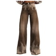 thumbnail image 2 of Stretch Jeans for Women Fashion Elastic Denim Pants Comfy Lightweight Travel Long Jeans With Pocket Brown L, 2 of 7