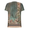thumbnail image 5 of Uaswgudfs ​V-Neck Short Sleeve Women's Blouse: Floral Abstract Pattern & Breathable Fabric for Trendy Summer TopsArmy GreenL, 5 of 6