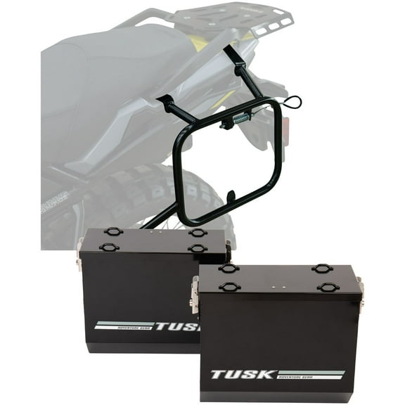Tusk 1467340192 Aluminum Panniers with Pannier Racks V2 Large Black