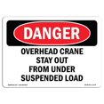 thumbnail image 1 of SignMission OS-DS-D-57-L-1774 OSHA Danger Sign - Overhead Crane Suspended Load, 1 of 1