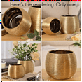 thumbnail image 2 of 3X Ceramic Plant Pot Planter Gold-Plated Flower Pot Flowerpot Flower Vase Plant Pot, 2 of 4