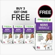 4 PACK (Buy 3 Get 1 FREE) - Nerve Miracle Supplement, by Diabetes Doctor