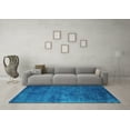thumbnail image 3 of Ahgly Company Machine Washable Indoor Square Oriental Turquoise Blue Industrial Area Rugs, 4' Square, 3 of 4