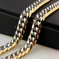 thumbnail image 2 of QQTDFG Fashion 13/16mm Men's Chain 316L Stainless Steel Curb Cuban Link Necklace 7"-40"-Silver Gold-13mm-22inch or 55cm, 2 of 6