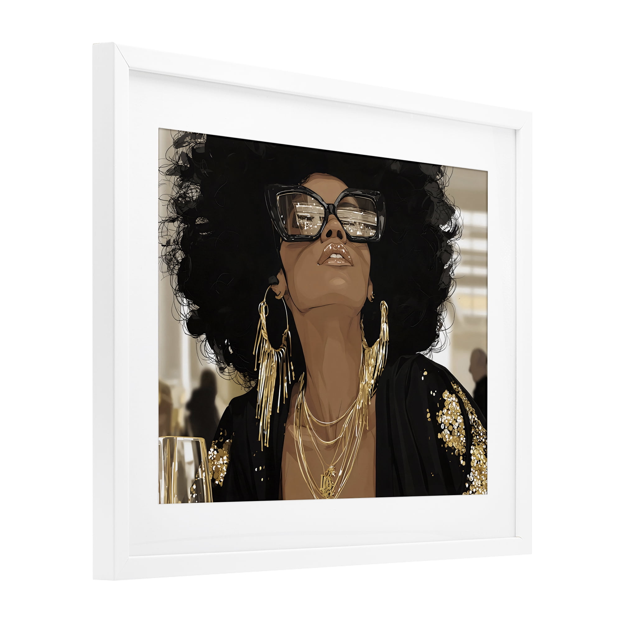 Stupell Industries Full Of Confidence Beautiful Woman White Framed Print Under Glass, design by Franklyn Gregory