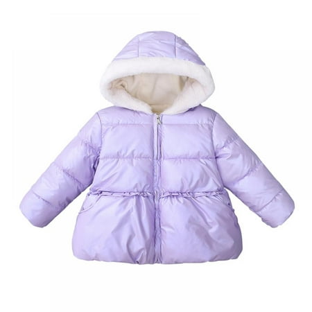

MAXCOZY 18M-6T Winter Coats for Toddler Kids Baby Girls Padded Light Puffer Jacket Outerwear Infant Winter Down Jacket with Hoods