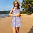 thumbnail image 3 of Fotbe Swan With Stars Vestido de Verano sin Mangas para Mujer – Vestido Midi Línea A, Estilo Camiseta Floral, Vestido Playero Casual y Fluido, 3 of 7
