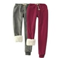 thumbnail image 1 of UAMVSH 2PC Plus Size Pants for Women Warm Fleece Lined Sweatpants Comfy Soft Cinch Bottom Drawstring Lounge Pants for Winter with Pockets, 1 of 6