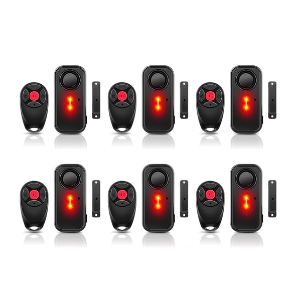 Door Alarm with Remote, GreenCycle 108dB Loud Door and Window Alarms for Pool, Anti-Theft Door Alarms for Kids Safety Home Store Garage Apartment Business Security IP66 Waterproof Indoor/Outdoor,6PK