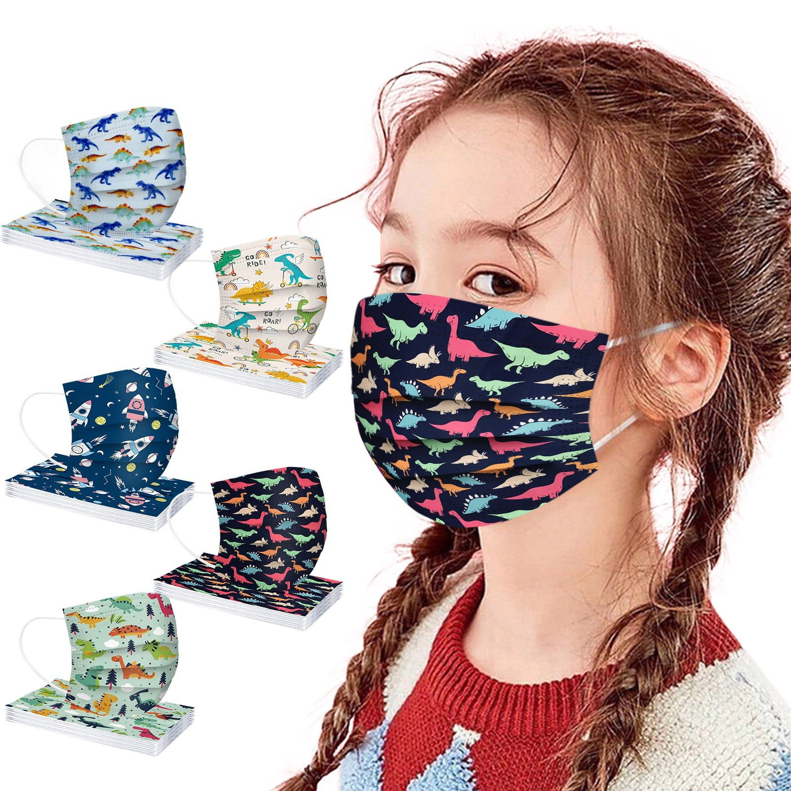 50PCS D Made in US 50PC Kids Face Scarf Bandana Summer Cooling Dustproof Breathable and Anti-Haze Dust