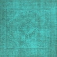 thumbnail image 1 of Ahgly Company Machine Washable Indoor Square Oriental Turquoise Blue Industrial Area Rugs, 5' Square, 1 of 4