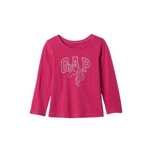 Camiseta Gráfica de Manga Corta para Bebé Niña GAP en Rosa Vivaz 19-2045 18-24M