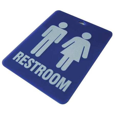 Blue Leather Key Chain - 33J895 Combination Restroom Key Tag