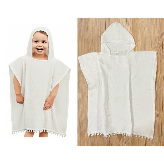 Boys Girls Beach Towel with Hood Quick Dry Poncho Towel with Hood Soft Kids Cover Ups for Swimwear Girls 1-6 Years