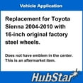 thumbnail image 4 of HubStar Hubcap for Toyota Sienna 2004-2010, Premium Replica 16-inch Wheel Cover Replacement (1 piece), 4 of 4