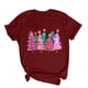 thumbnail image 2 of Puntoco Blusa de manga corta con estampado de moda para mujer, divertida camiseta de cuello redondo, 2 of 3