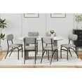 thumbnail image 6 of Set of 2 Modern Grey Boucle Upholstered Dining Chairs with Arched Metal Legs - 300 lbs Capacity, Kitchen, Living Room Accent Chairs, 6 of 7