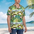 thumbnail image 3 of Gukieu Garden Farm Print Men's Short-sleeved Shirts, Button-down Lapel Hawaiian Shirts, T-shirts, Beach Vacation Summer Casual Wear,XX-Large, 3 of 7