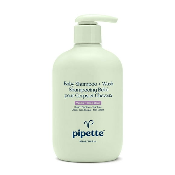 Pipette 2 in 1 Tear-Free Baby Shampoo and Wash, Vanilla & Ylang Ylang (351ml)