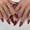 JP3133 [Glue model], variant on Burgundy solid color simple ins nail art piece Valentine's Day bow point diamond wearing nail almond nail piece wholesale