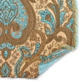 thumbnail image 2 of Spade Damask Chenille Upholstery Brocade Jacquard 58/59" Fabric By The Yard - Beige / Turquoise, 2 of 3