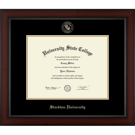 Stockton University Diploma Frame, Document Size 11" x 8.5"