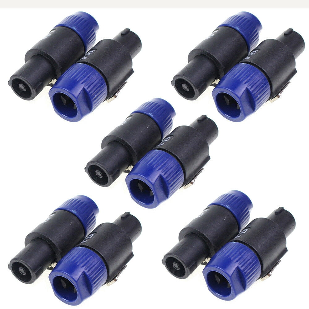 10pcs Compatible 4 pin Conductor Loud Speaker Cable End Plug Connector