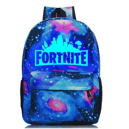 Fortnite School Backpack Childrens Fort Nite Travel Bag Purple Galaxy Stars Luminous Illuminating Fortnite