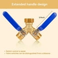 thumbnail image 6 of Brass Garden Hose Splitter, Y Valve Splitter with Stainless Steel Long Handle, Heavy Duty 2 Way 3/4" GHT Thread Water Garden Hose Adapter, 6 of 12