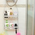 thumbnail image 2 of Bathroom Hanging Shower Caddy with 2 Layers Shower Organizer Holder Bathroom Hanging Storage Rack Over Shower Head for Shampoo Soap Houseware Supplies (Silver), 2 of 10