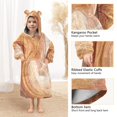 thumbnail image 4 of Wearable Blanket with Sleeves and Pocket Oversized Hooded Sweatshirt 3-14 YR Brown and Peach Swirling L, 4 of 7