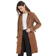 thumbnail image 6 of Giolshon Women's Faux Suede Trench Coat Classic Long Double Breasted Overcoat Belted Lapel Jacket Spring and Fall, 6 of 6