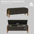 thumbnail image 2 of Modern Storage Benches with Walnut Wood Legs, 47'' Ottoman Bench with 20 Gallons Storage Space for Bedroom End of Bed, Fabric Upholstered Entryway Bench with Seating for Livingroom, Gray, 2 of 14