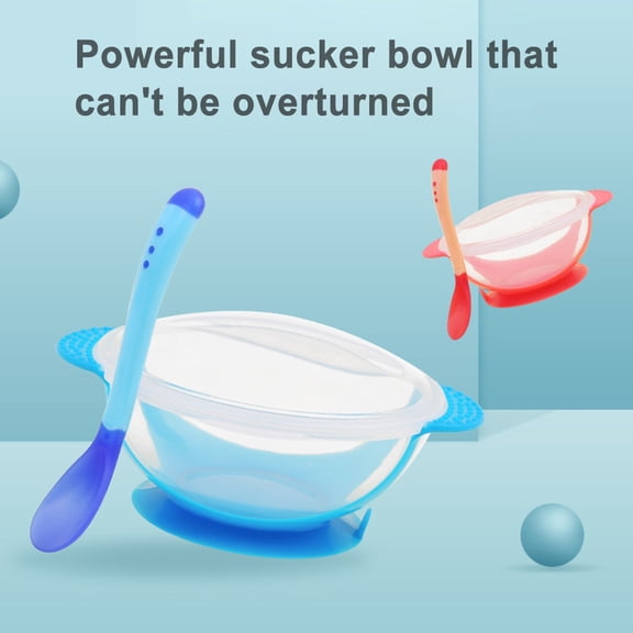 Joernso Baby Children Training Feeding Dinner Bowl Spoon Tableware Set with Suction Cup