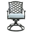 thumbnail image 3 of iPatio Stylish Outdoor Aluminum 5-Piece Round Dining Set: Weather-resistant, Durable, Lightweight, Modern Design Patio Furniture Set with Cushioned Swivel Rockers and Round Table, Light Blue, 3 of 7